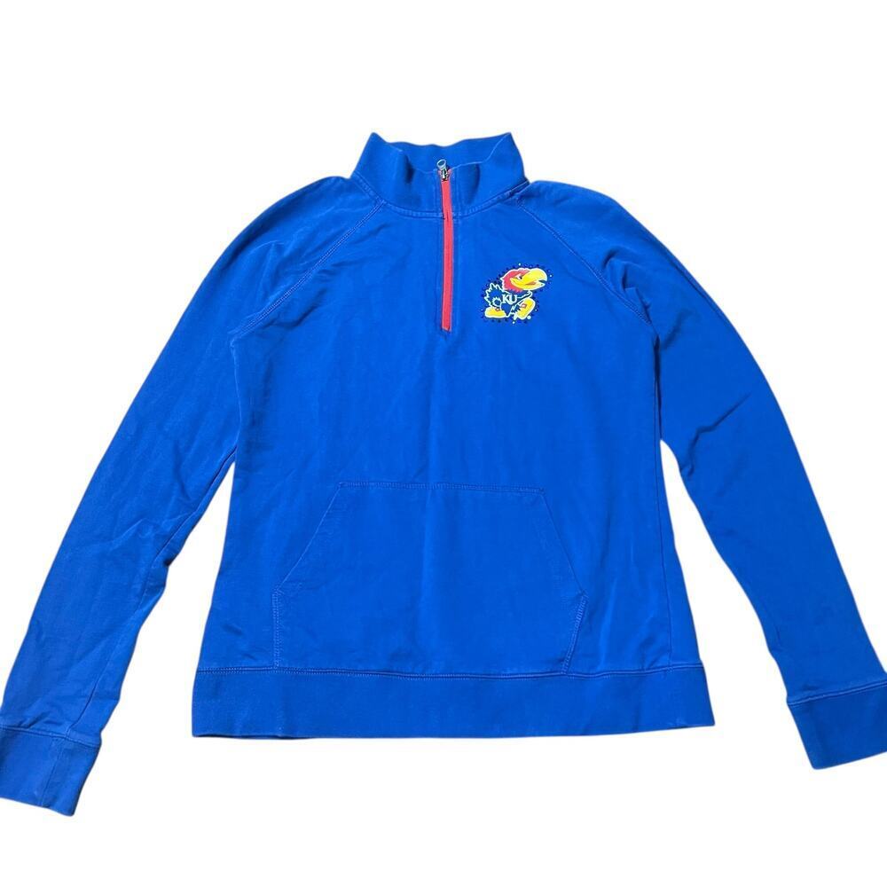 Women's Kansas University 3/4 Zip Long Sleeve Shirt Size Large